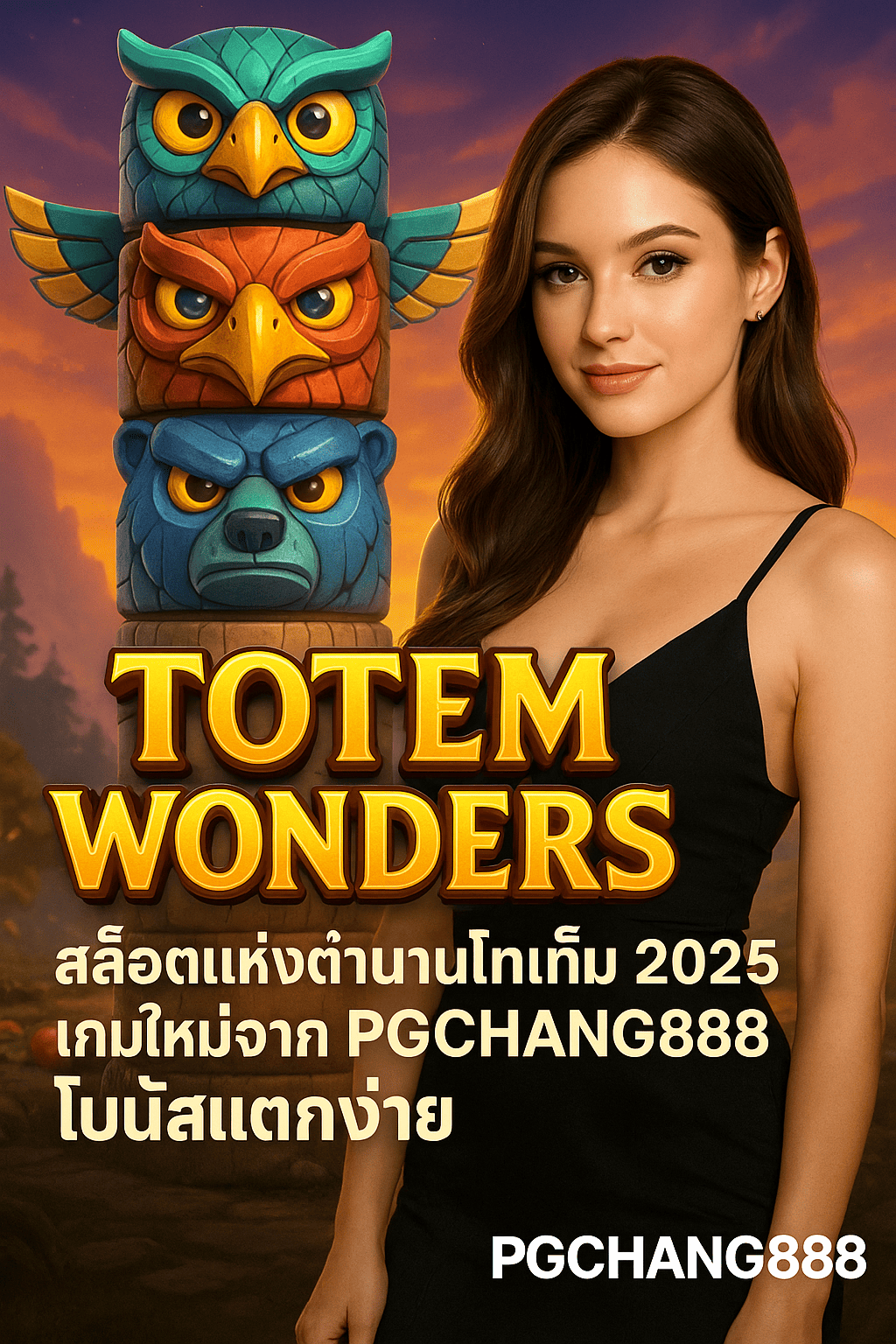 TOTEM WONDERS สล็อตแห่งตำนานโทเท็ม 2025 เกมใหม่จาก PGCHANG888 โบนัสแตกง่าย